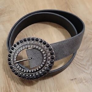 CHINESE LAUNDRY Leather Rhinestone Belt S